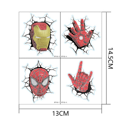 DIY Diamonds Painting Sticker Crafts 4 Sheets Cartoon Paster Art Home Decoration