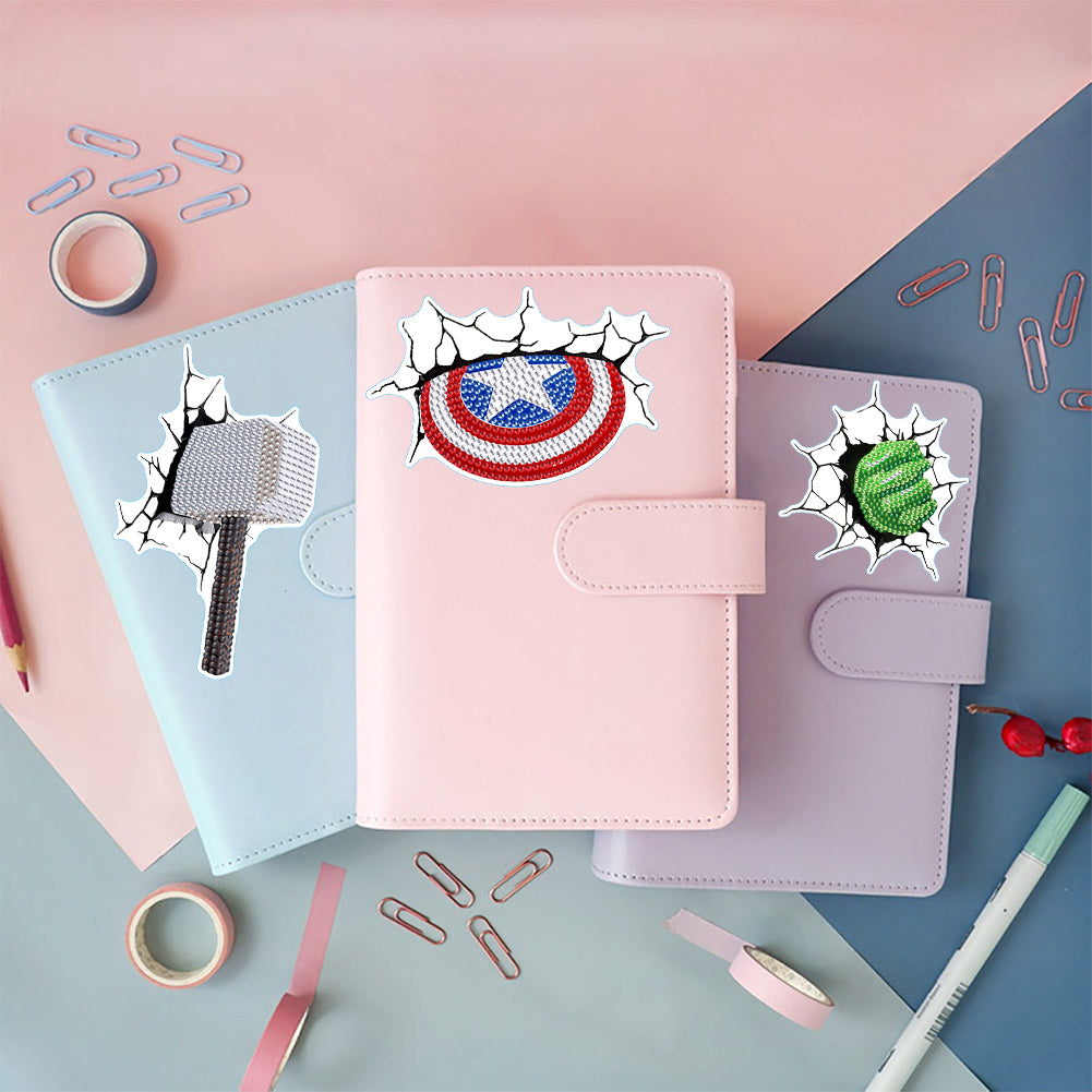 DIY Diamonds Painting Sticker Crafts 4 Sheets Cartoon Paster Art Home Decoration