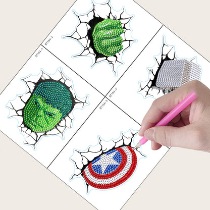 DIY Diamonds Painting Sticker Crafts 4 Sheets Cartoon Paster Art Home Decoration