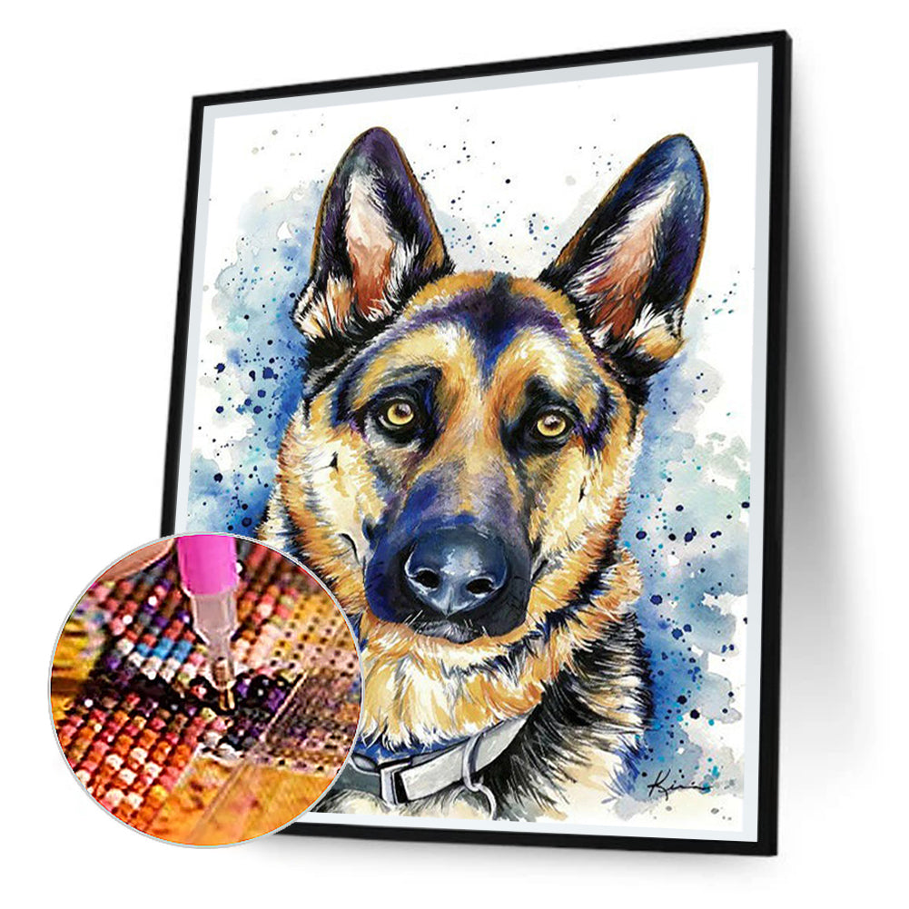 German Shepherd - Full Round Drill Diamond Painting 30*40CM