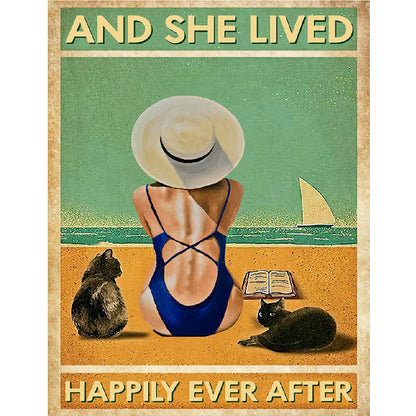 Beach Girl - Full Round Drill Diamond Painting 30*40CM