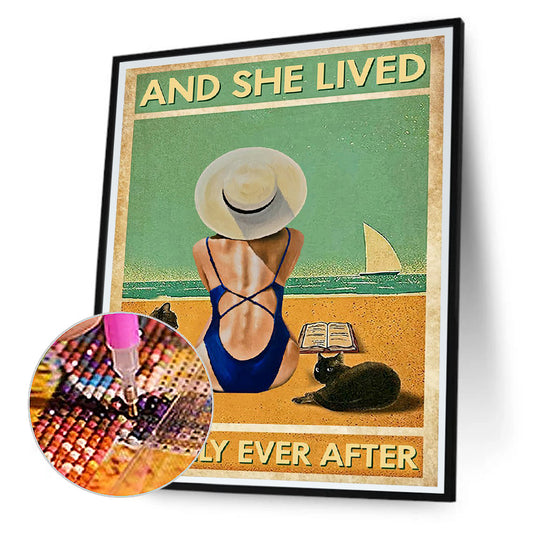 Beach Girl - Full Round Drill Diamond Painting 30*40CM