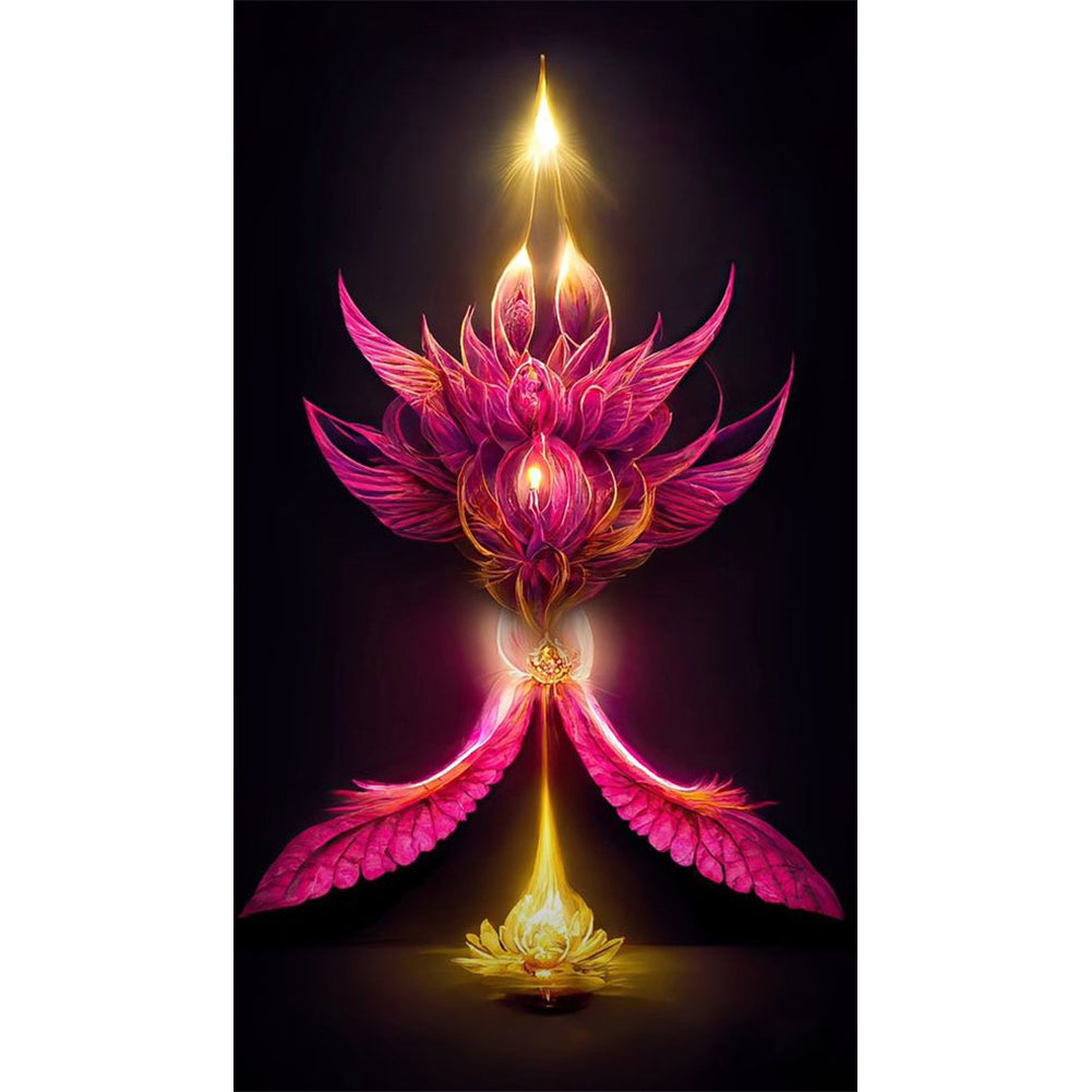 Flame Lotus - Full Round Drill Diamond Painting 40*70CM