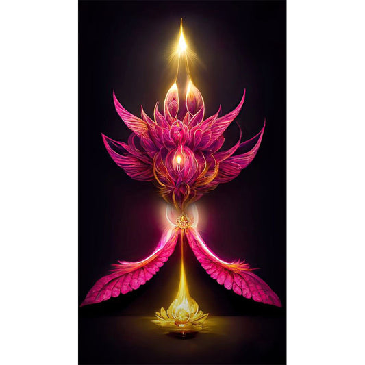 Flame Lotus - Full Round Drill Diamond Painting 40*70CM
