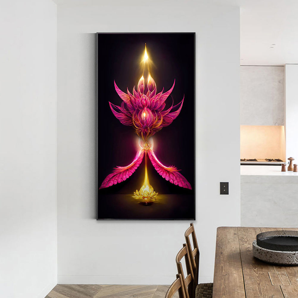 Flame Lotus - Full Round Drill Diamond Painting 40*70CM