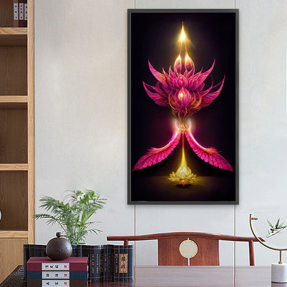 Flame Lotus - Full Round Drill Diamond Painting 40*70CM