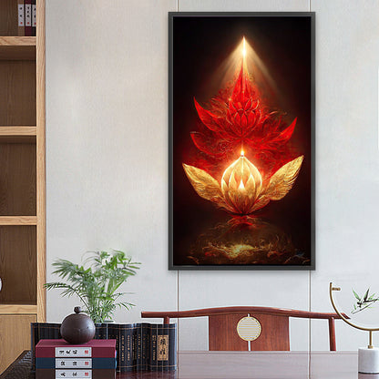 Flame Lotus - Full Round Drill Diamond Painting 40*70CM