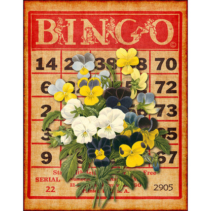 Bingo Pansy Bouquet - Full Round Drill Diamond Painting 30*40CM