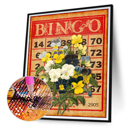 Bingo Pansy Bouquet - Full Round Drill Diamond Painting 30*40CM