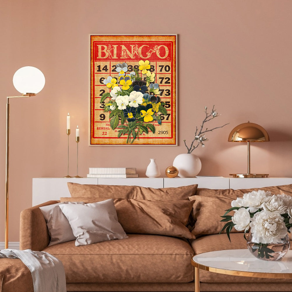 Bingo Pansy Bouquet - Full Round Drill Diamond Painting 30*40CM