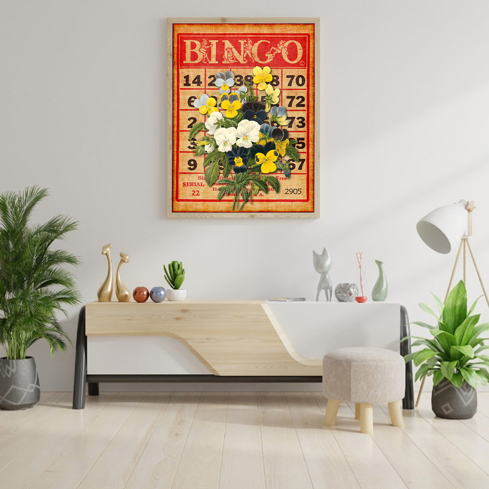 Bingo Pansy Bouquet - Full Round Drill Diamond Painting 30*40CM