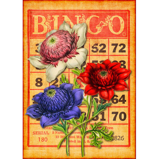 Bingo Anemone Flower Bouquet - Full Round Drill Diamond Painting 30*40CM