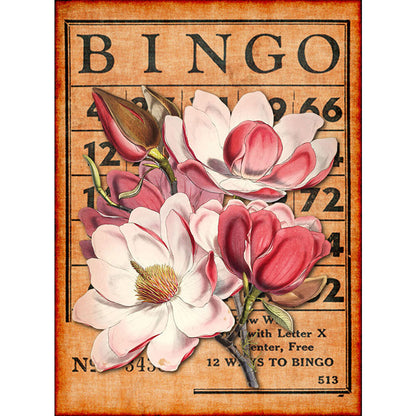 Bingo Magnolia Bouquet - Full Round Drill Diamond Painting 30*40CM