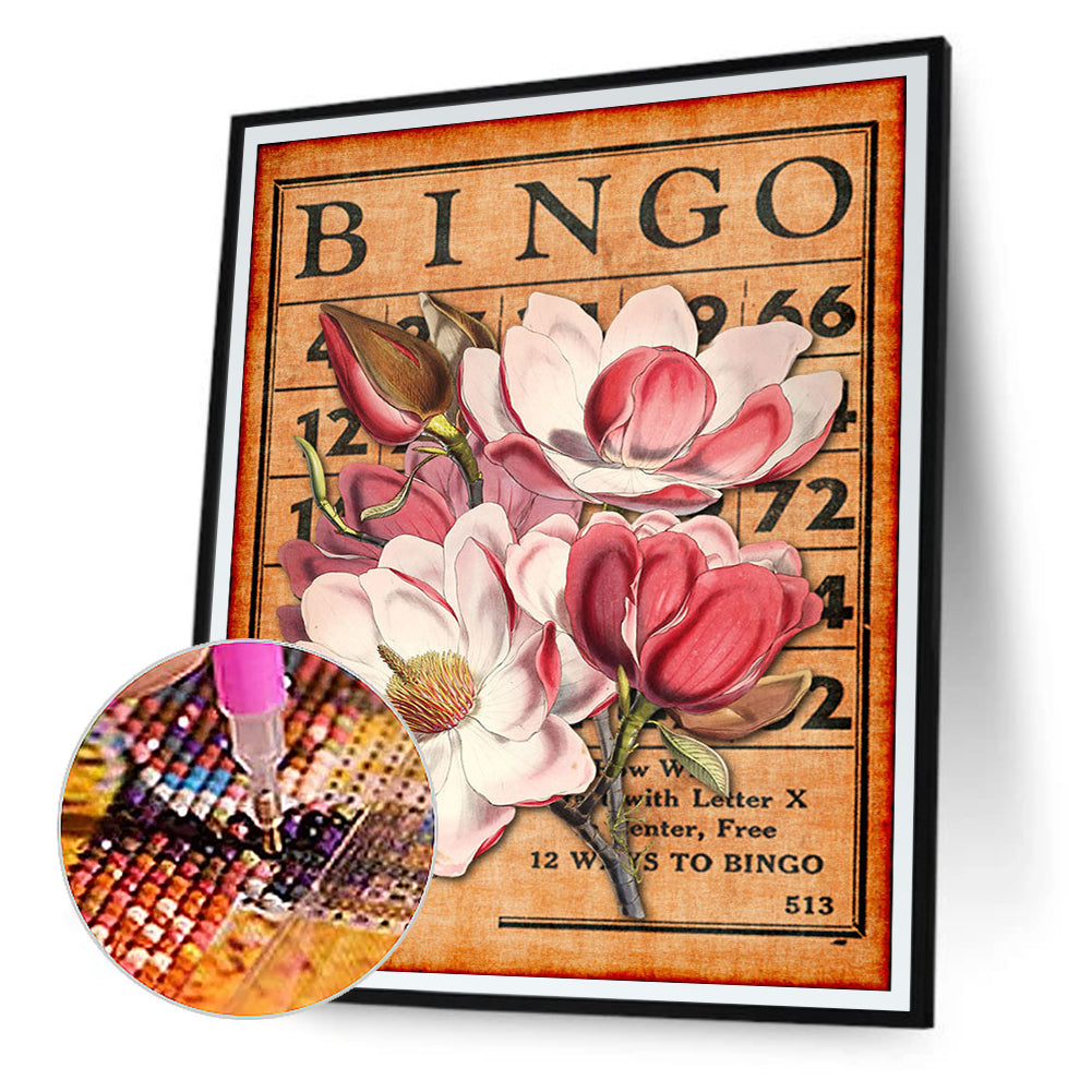 Bingo Magnolia Bouquet - Full Round Drill Diamond Painting 30*40CM