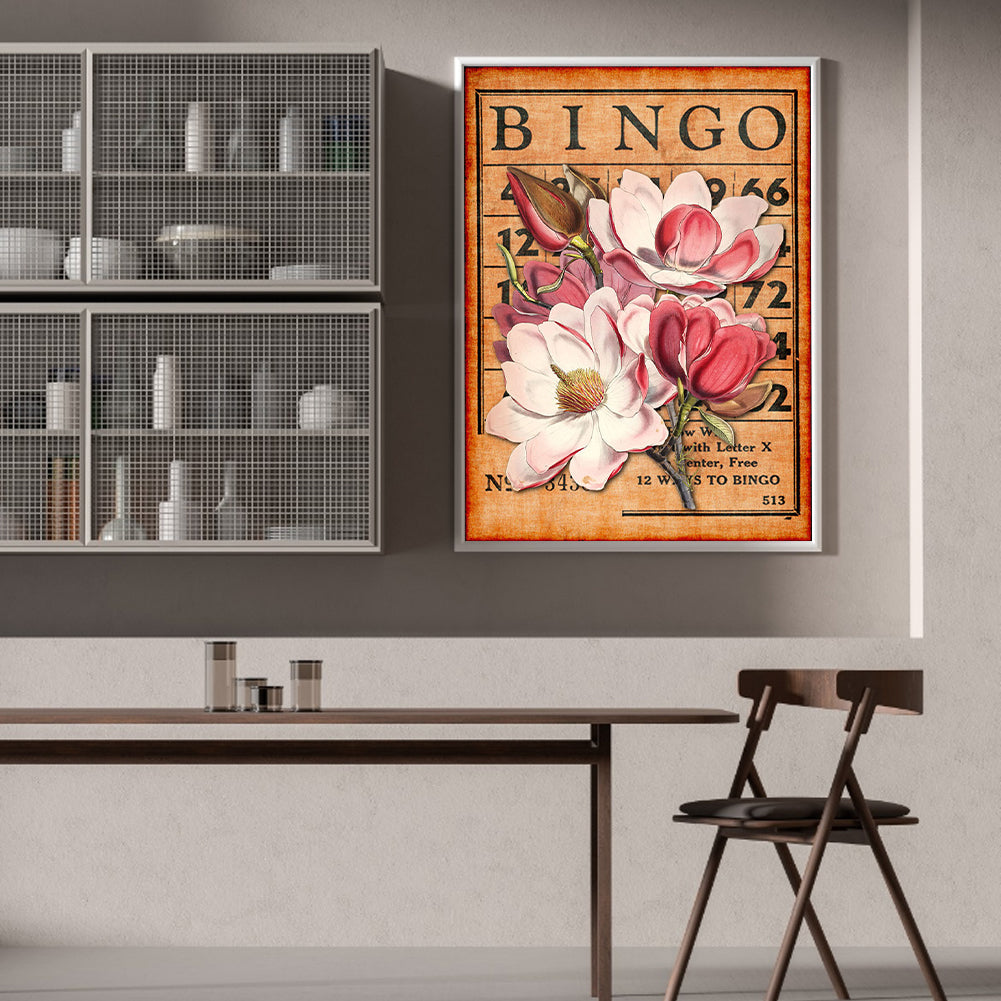 Bingo Magnolia Bouquet - Full Round Drill Diamond Painting 30*40CM