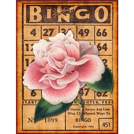 Bingo Camellia Bouquet - Full Round Drill Diamond Painting 30*40CM