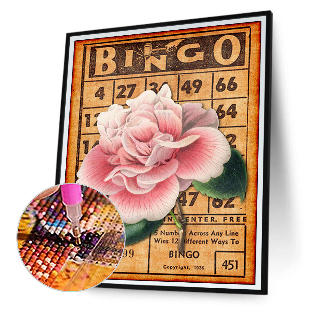 Bingo Camellia Bouquet - Full Round Drill Diamond Painting 30*40CM