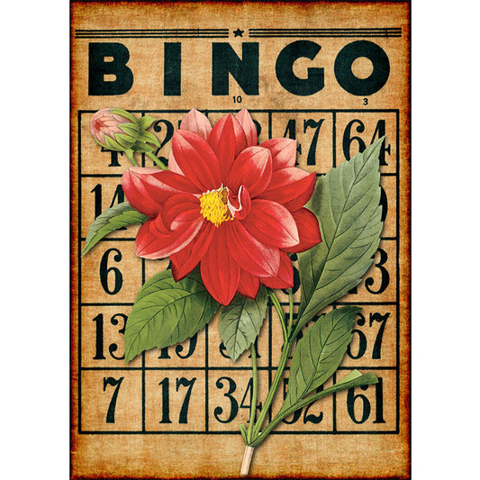 Bingo Red Dahlia Bouquet - Full Round Drill Diamond Painting 30*40CM