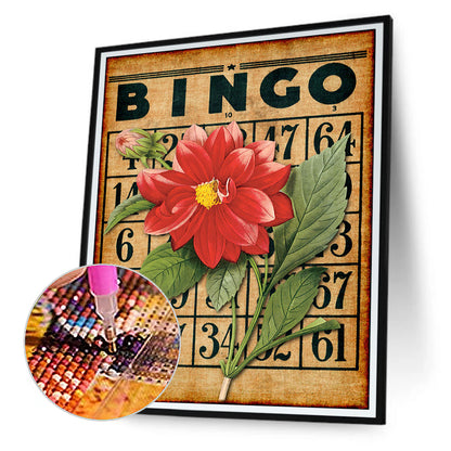 Bingo Red Dahlia Bouquet - Full Round Drill Diamond Painting 30*40CM