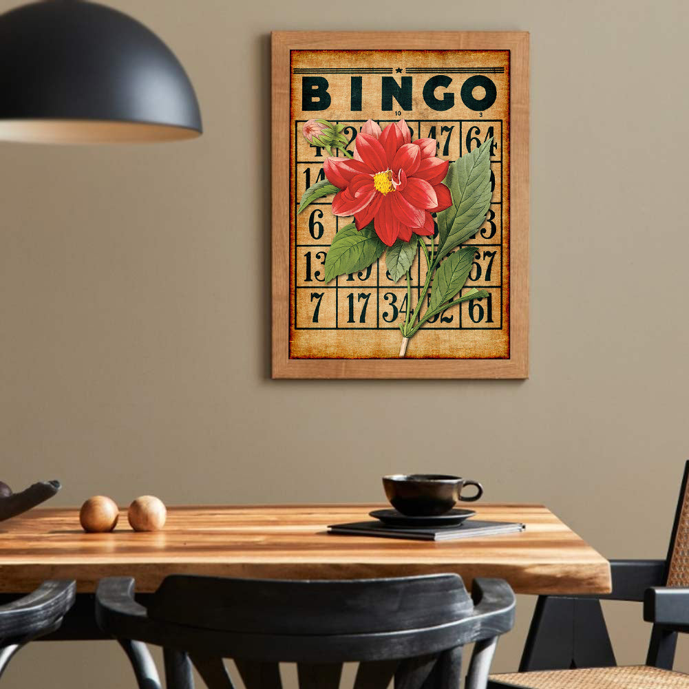 Bingo Red Dahlia Bouquet - Full Round Drill Diamond Painting 30*40CM