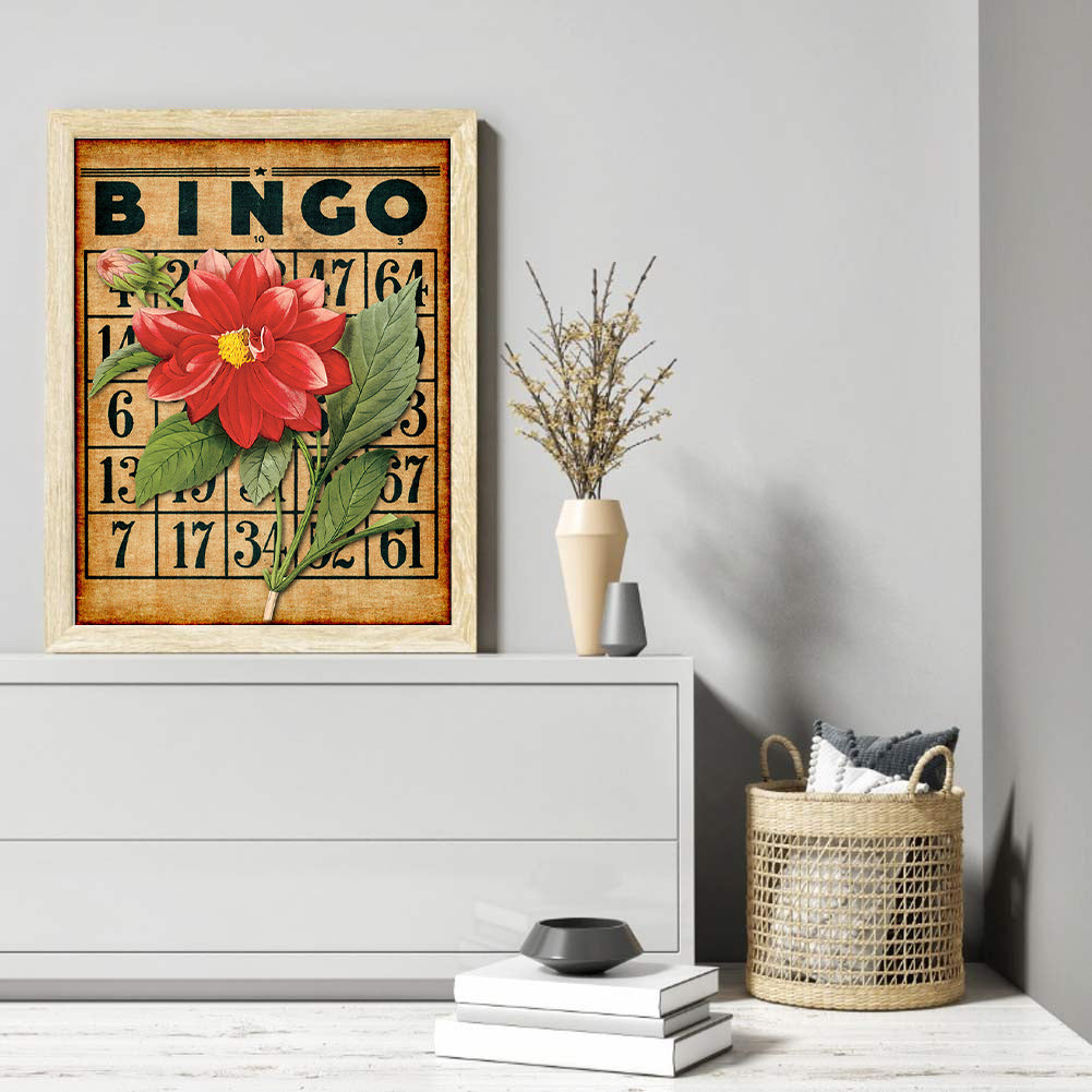 Bingo Red Dahlia Bouquet - Full Round Drill Diamond Painting 30*40CM