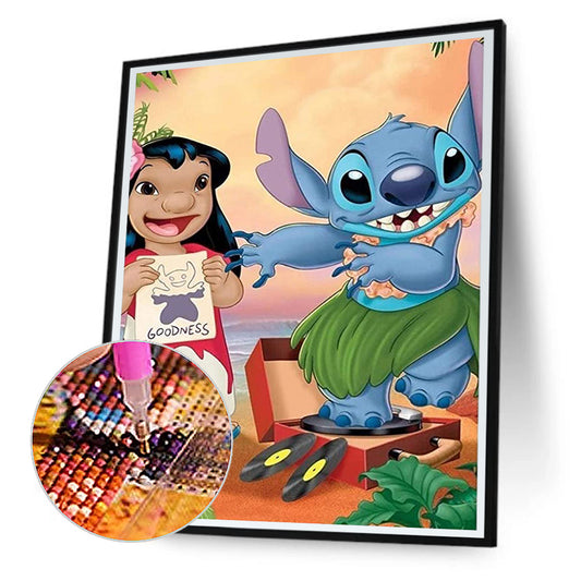 Lilo And Stitch - Full Round Drill Diamond Painting 30*40CM