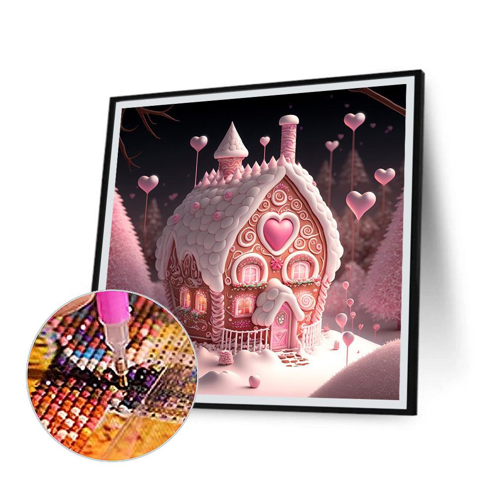 Candy Gingerbread House - Full Round Drill Diamond Painting 40*40CM