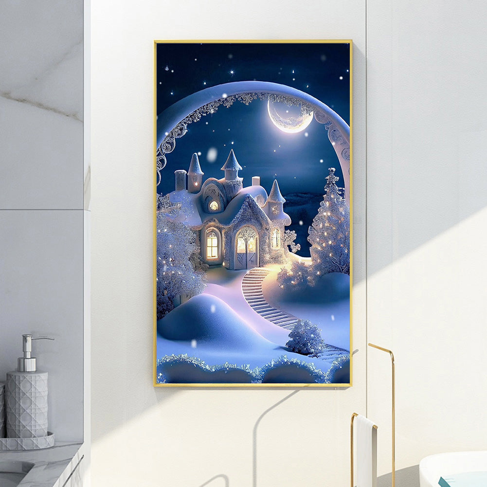 Beautiful Snow House - Full Round Drill Diamond Painting 40*70CM