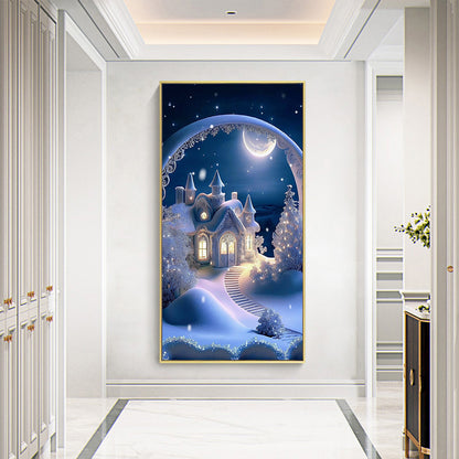 Beautiful Snow House - Full Round Drill Diamond Painting 40*70CM