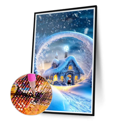 Beautiful Snow House - Full Round Drill Diamond Painting 40*70CM