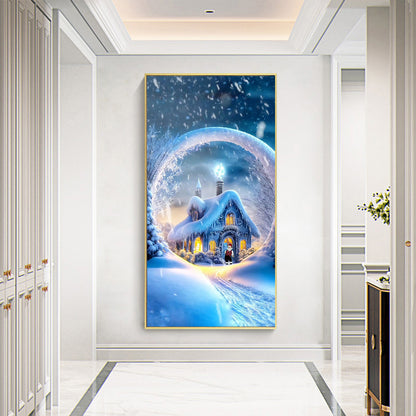 Beautiful Snow House - Full Round Drill Diamond Painting 40*70CM