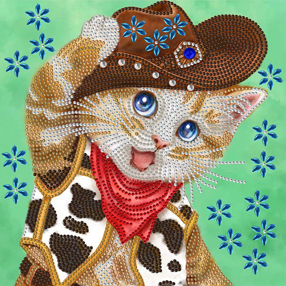 Funny Cat - Special Shaped Drill Diamond Painting 30*30CM