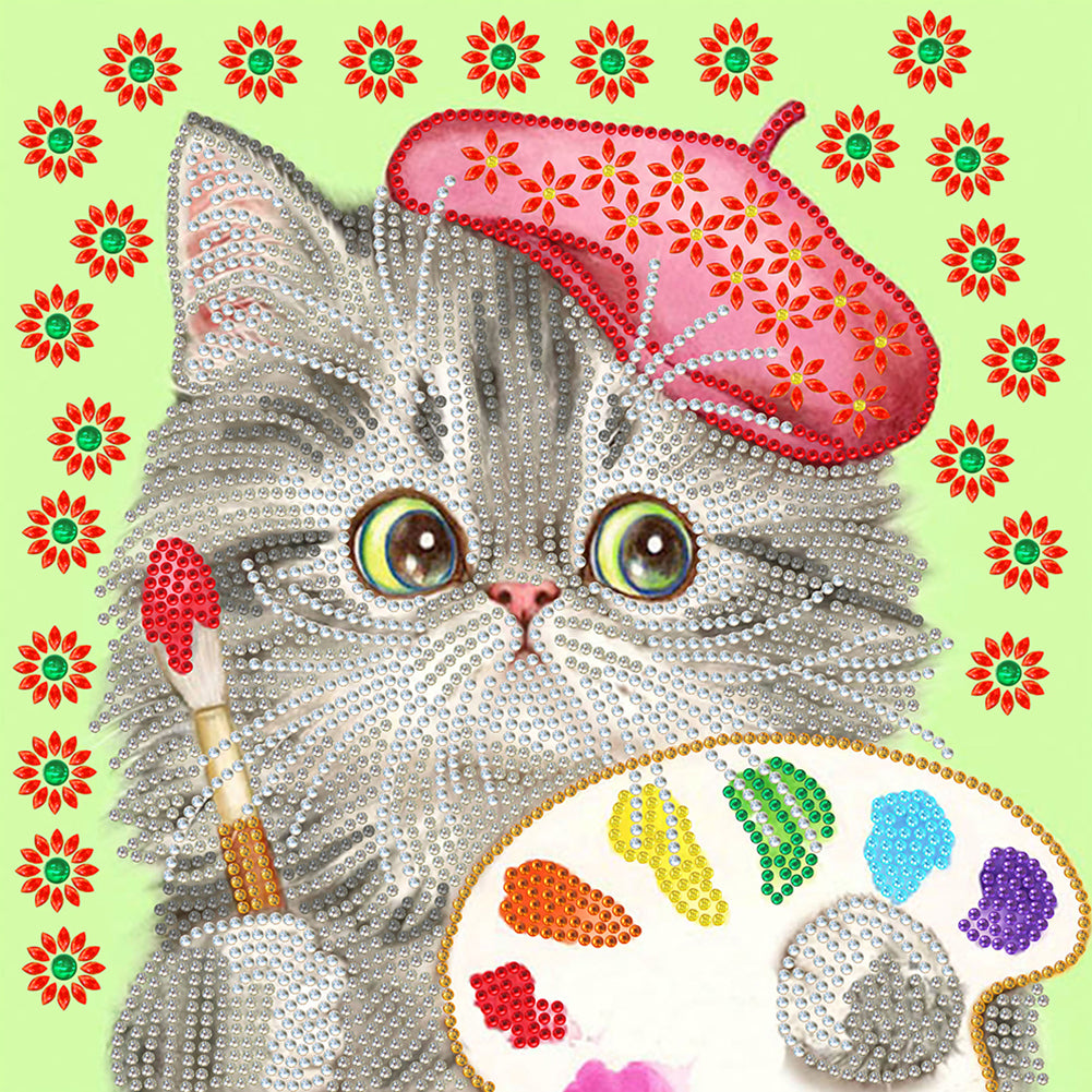 Funny Cat - Special Shaped Drill Diamond Painting 30*30CM