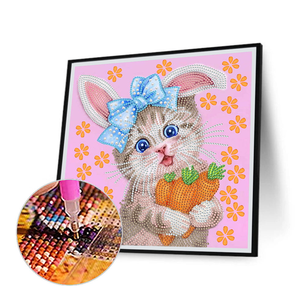 Funny Cat - Special Shaped Drill Diamond Painting 30*30CM