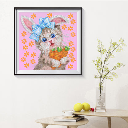 Funny Cat - Special Shaped Drill Diamond Painting 30*30CM