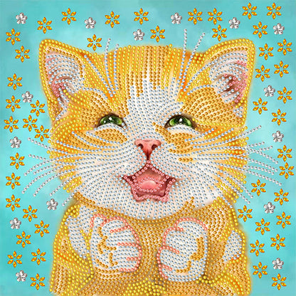 Funny Cat - Special Shaped Drill Diamond Painting 30*30CM