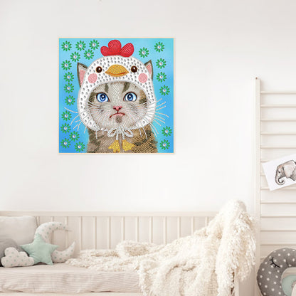 Funny Cat - Special Shaped Drill Diamond Painting 30*30CM