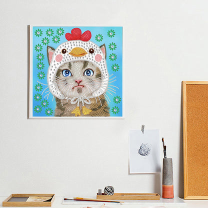 Funny Cat - Special Shaped Drill Diamond Painting 30*30CM