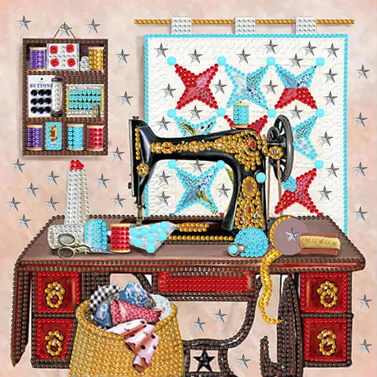 Sewing Machine - Special Shaped Drill Diamond Painting 30*30CM