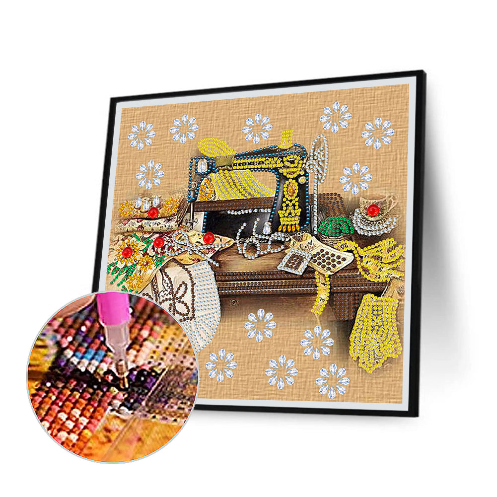 Sewing Machine - Special Shaped Drill Diamond Painting 30*30CM