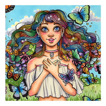 Anime Girl - Full Round Drill Diamond Painting 40*40CM