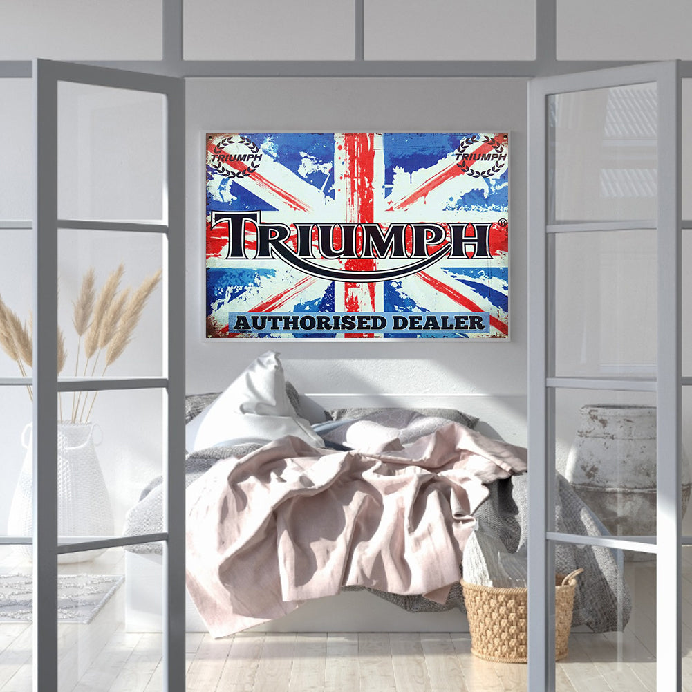 Vintage Union Jack Flag - Full Round Drill Diamond Painting 50*30CM