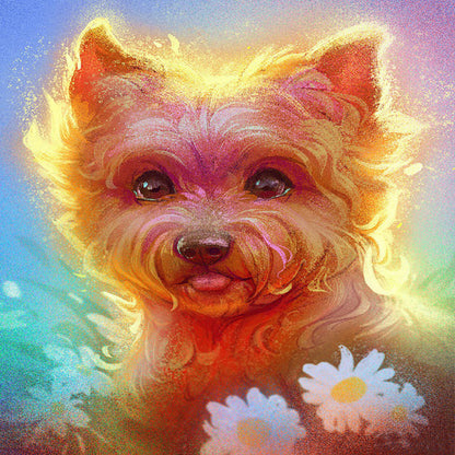 Shih Tzu - Full Round Drill Diamond Painting 40*40CM