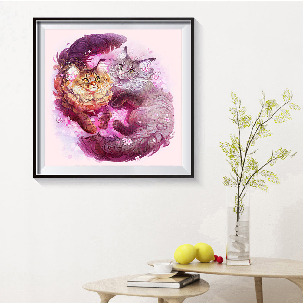 Cat - Full Round Drill Diamond Painting 40*40CM