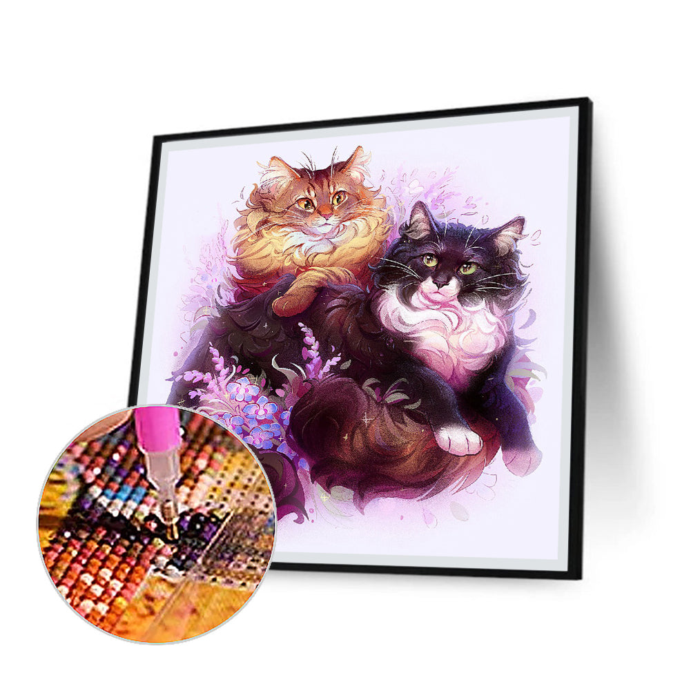Cat - Full Round Drill Diamond Painting 40*40CM
