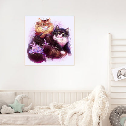 Cat - Full Round Drill Diamond Painting 40*40CM