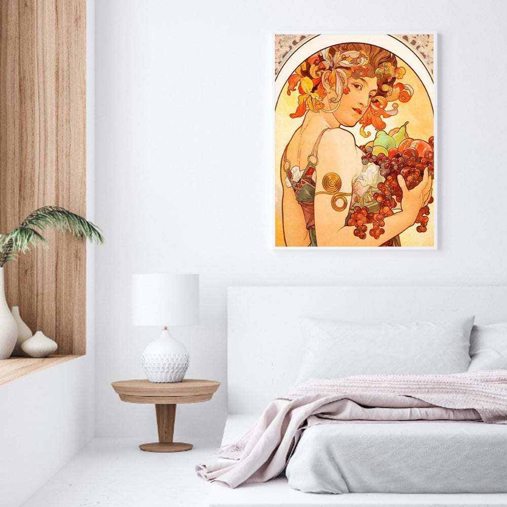 Art Nouveau - Female Illustrations - Full Round Drill Diamond Painting 40*50CM