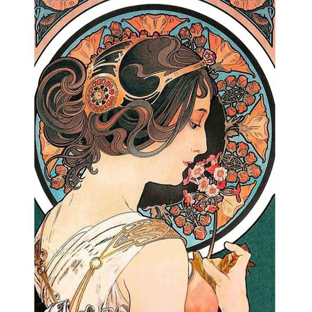 Art Nouveau - Female Illustrations - Full Round Drill Diamond Painting 40*50CM