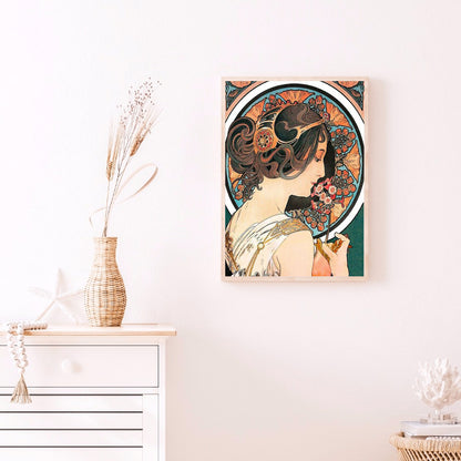 Art Nouveau - Female Illustrations - Full Round Drill Diamond Painting 40*50CM