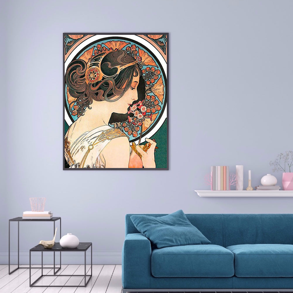 Art Nouveau - Female Illustrations - Full Round Drill Diamond Painting 40*50CM